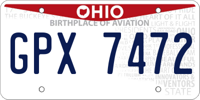 OH license plate GPX7472
