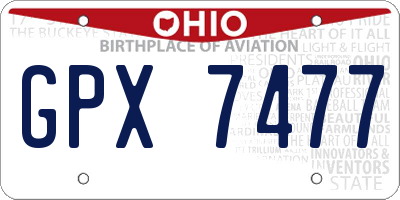 OH license plate GPX7477