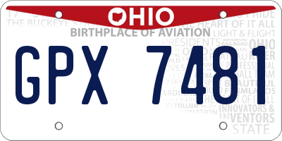 OH license plate GPX7481