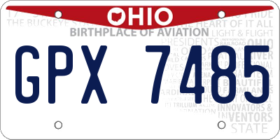 OH license plate GPX7485