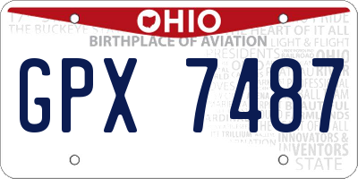 OH license plate GPX7487