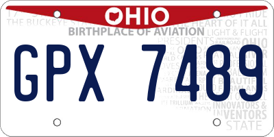 OH license plate GPX7489