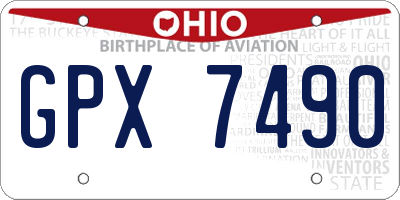 OH license plate GPX7490