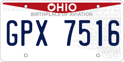 OH license plate GPX7516