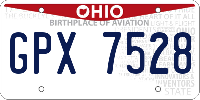 OH license plate GPX7528