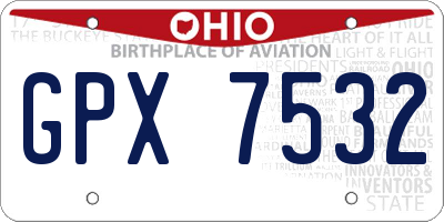 OH license plate GPX7532