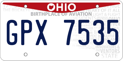OH license plate GPX7535