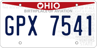 OH license plate GPX7541