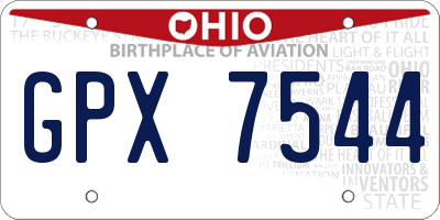 OH license plate GPX7544