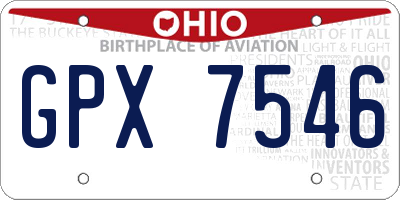 OH license plate GPX7546