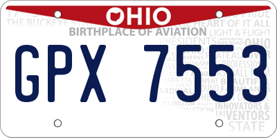 OH license plate GPX7553