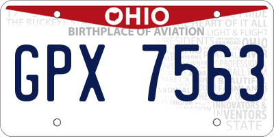 OH license plate GPX7563