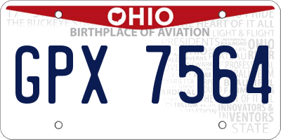 OH license plate GPX7564