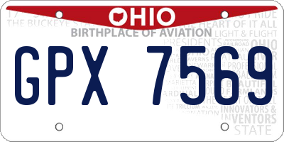 OH license plate GPX7569