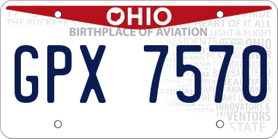 OH license plate GPX7570