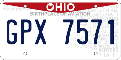 OH license plate GPX7571