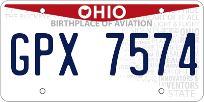 OH license plate GPX7574