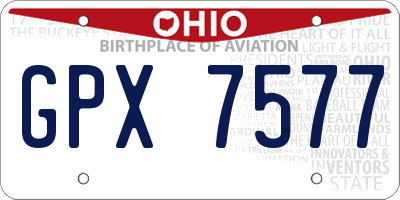 OH license plate GPX7577