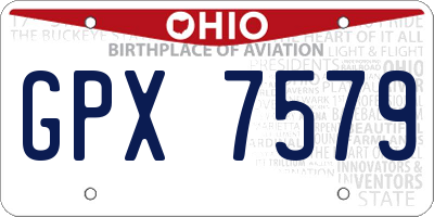 OH license plate GPX7579