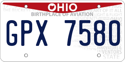 OH license plate GPX7580