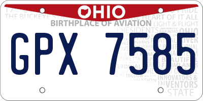 OH license plate GPX7585