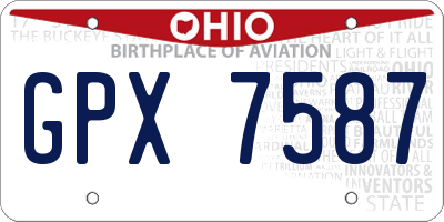 OH license plate GPX7587
