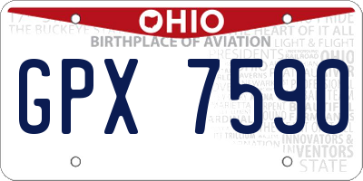 OH license plate GPX7590