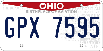 OH license plate GPX7595