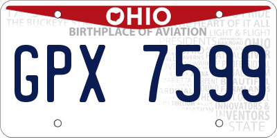 OH license plate GPX7599