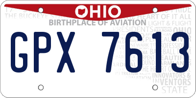 OH license plate GPX7613