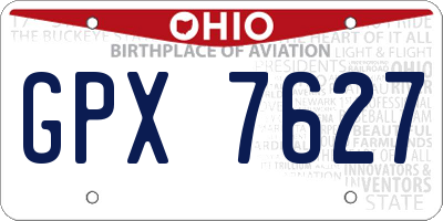 OH license plate GPX7627