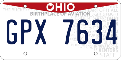 OH license plate GPX7634