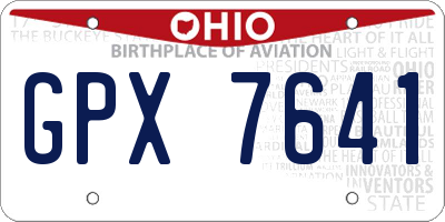 OH license plate GPX7641