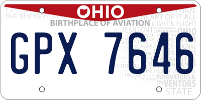 OH license plate GPX7646