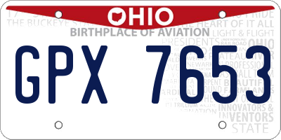 OH license plate GPX7653