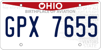 OH license plate GPX7655