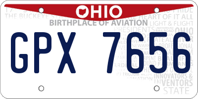 OH license plate GPX7656