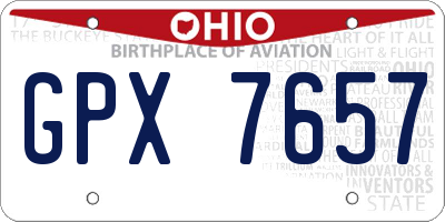 OH license plate GPX7657