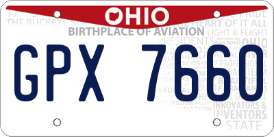 OH license plate GPX7660