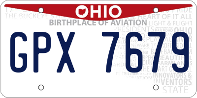 OH license plate GPX7679