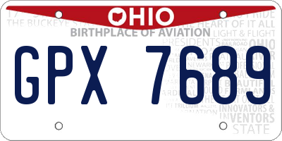 OH license plate GPX7689