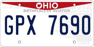 OH license plate GPX7690