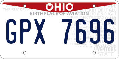 OH license plate GPX7696