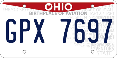 OH license plate GPX7697