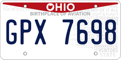OH license plate GPX7698