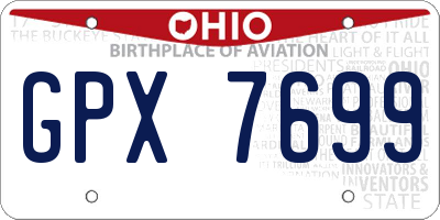 OH license plate GPX7699