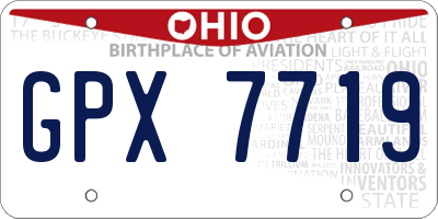 OH license plate GPX7719