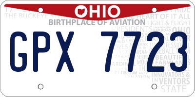 OH license plate GPX7723