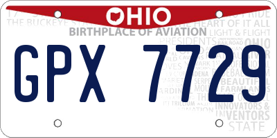 OH license plate GPX7729