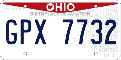 OH license plate GPX7732